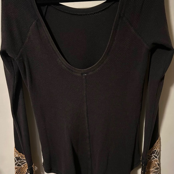 Free People Bali Babe Embroidered Mesh Cuff Thermal Top - Picture 11 of 12